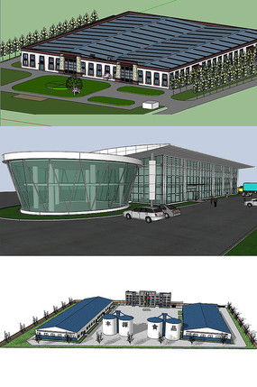 紅動(dòng)中國 工廠建筑Su模型與7張?jiān)O(shè)計(jì)套圖賞析